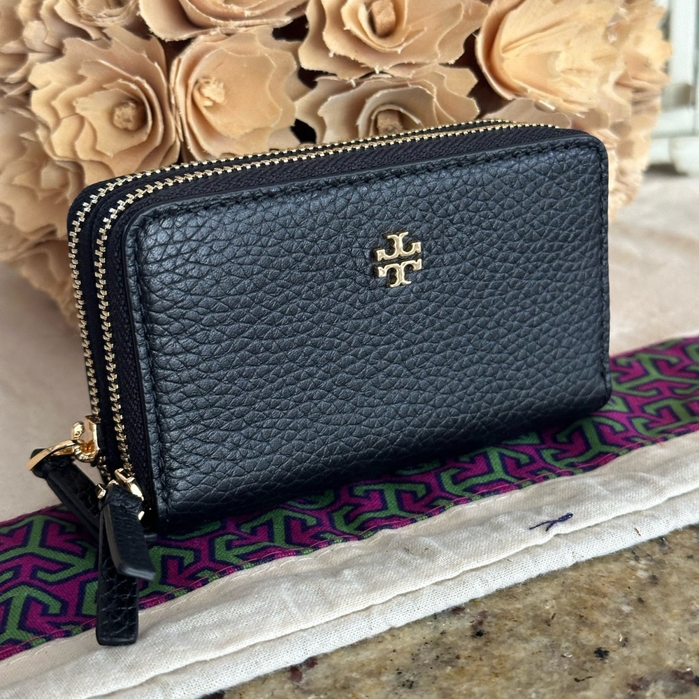 New Tory burch Blake double zip cardholders black - Picture 5 of 6